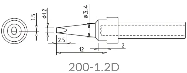 [200-1.2D] Pannes tournevis pour TS2200 & 376D (1.2mm)