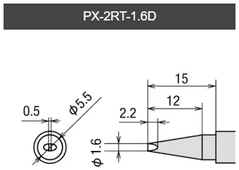[PX-2RT-1.6D] Pannes tournevis pour SVS500AS / PX-201 / PX-338 (1.6mm)