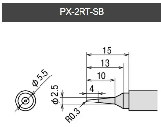 [PX-2RT-SB] Pannes coniques pour SVS-500AS / PX-201 / PX-338 (0.6mm)