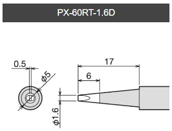 [PX-60RT-1.6D] Pannes tournevis pour fer CXR-41 / RX-701AS / RX-711AS (1.6mm)