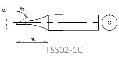 [TSS02-1C] Pannes biseautées pour TS1200 (1mm)
