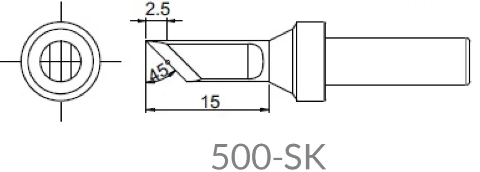 [500-SK] Pannes biseautées plate pour TS2300C (2.5mm)