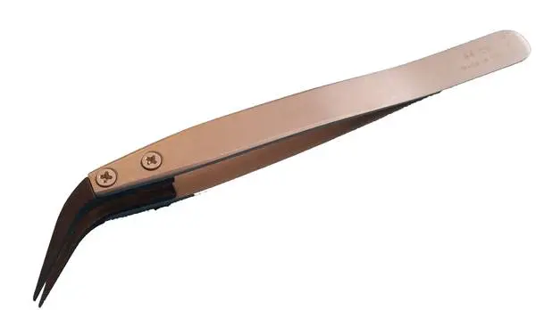 Brucelles plate à pointes fines arrondies en carbone