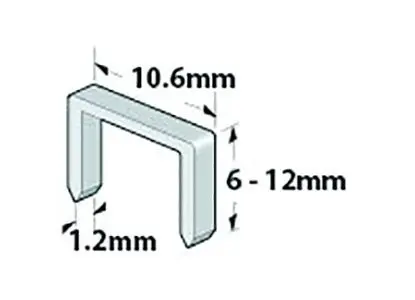 [912J] Agrafes plates 10.6 x 12mm boîte de 500
