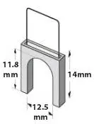 [18125R] Agrafes plates 12.5 x 14mm boîte de 200