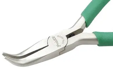 [1PK-055S] Pince à bec demi-rond coudé