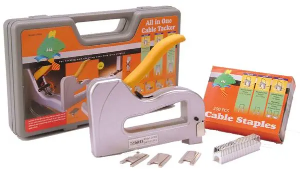 Coffret agrafeuse à percussion pour câbles plats ou ronds